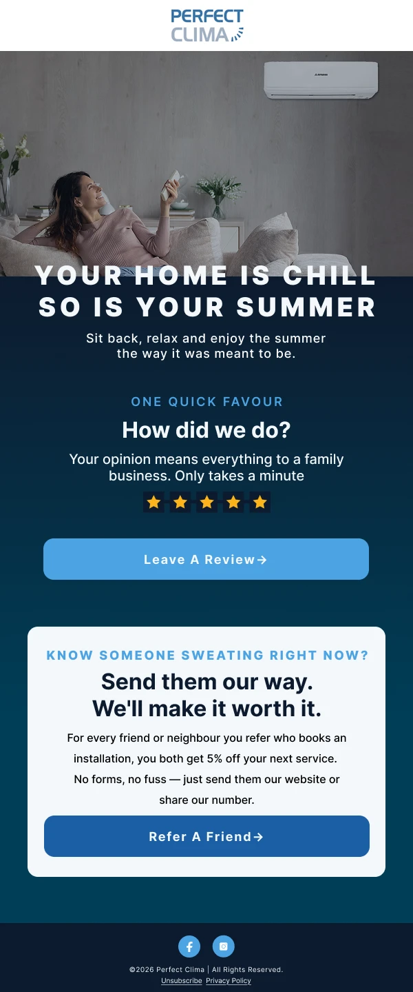 Post-Purchase email design